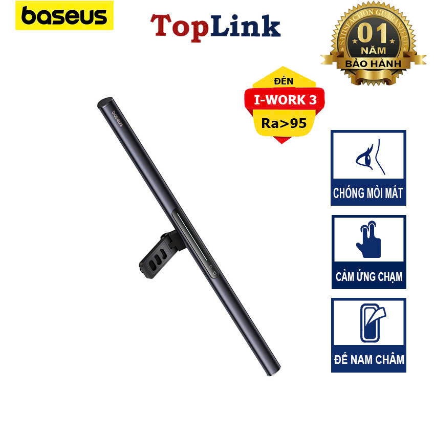 Đèn Treo Màn Hình Cao Cấp Baseus I-Wok 3 Giảm Mỏi Mắt Hight CRI >Ra95 Ánh Sáng Chân Thực Chính Xác Về Màu Sắc Sang Trọng
