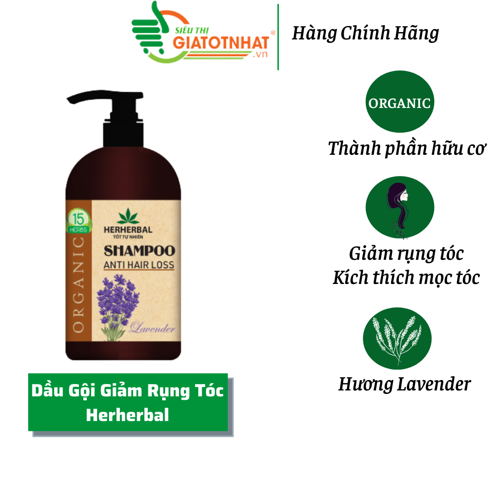 [Hcm]Dầu Gội Dược Liệu Trị Rụng Alpha Herherbal Tinh Dầu Oải Hương 336G