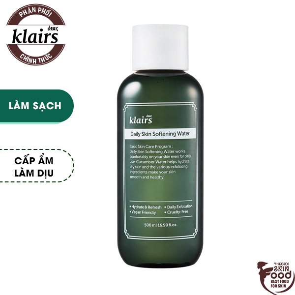 Nước Hoa Hồng Loại Bỏ Da Chết Klairs Daily Skin Softening Water 500Ml