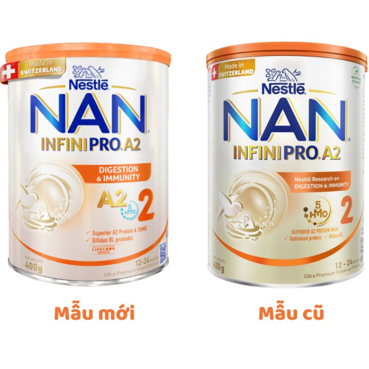 Sữa Bột Nestlé NAN INFINIPRO A2 Thụy Sĩ Phát Triển Trí Não Tăng Trưởng Chiều Cao Số 2 Từ 1-2 Tuổi 800g - Bibo Mart