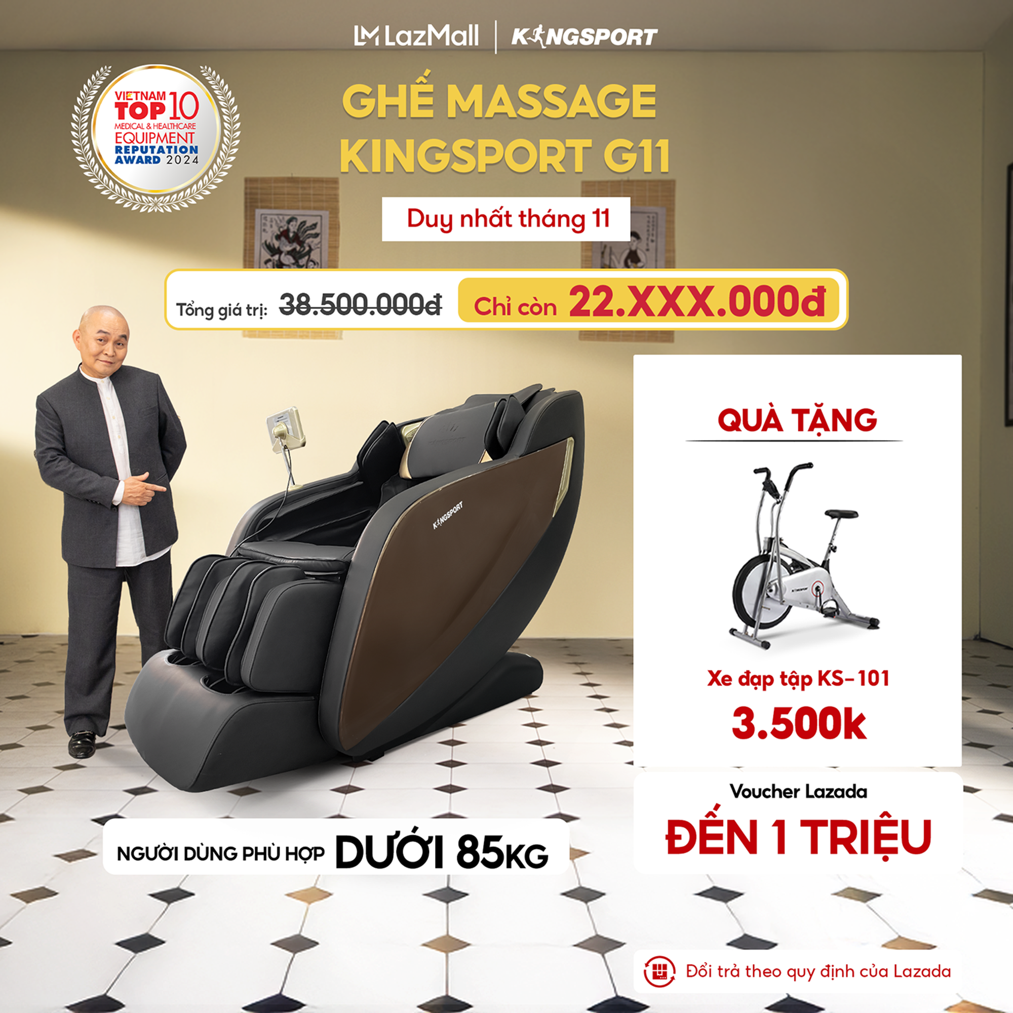 Miễn phí lắp đặt | Ghế massage KINGSPORT G11 công nghệ mới Kingtech Touch Pro công nghệ làm ấm