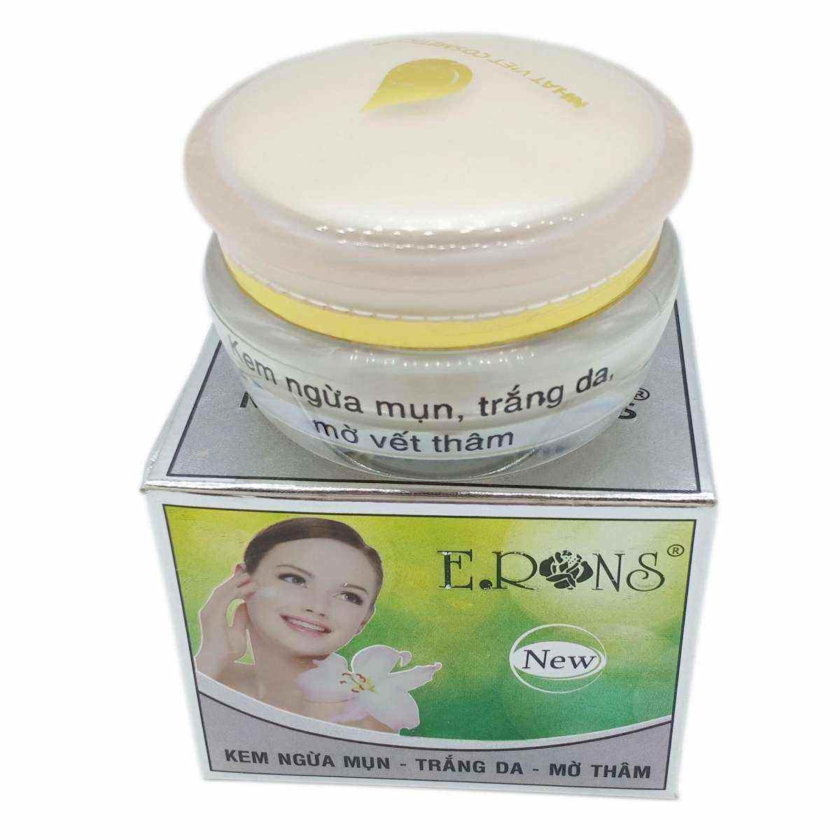 [Hcm]Kem Ngừa Mụn Trắng Da Mờ Thâm Erons 18G (Xanh Xám)