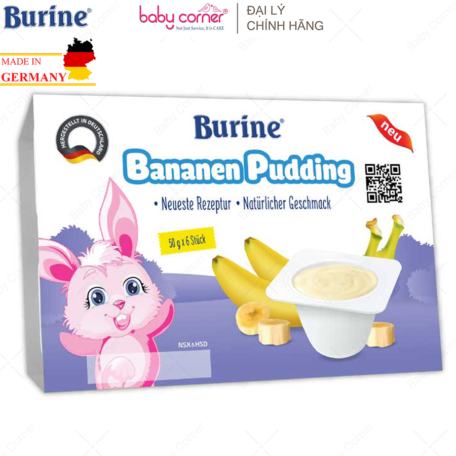 [HSD: 2026] Pudding/ Cháo Sữa BURINE Vỉ 6 Hộp Cho Bé Từ 6 Tháng