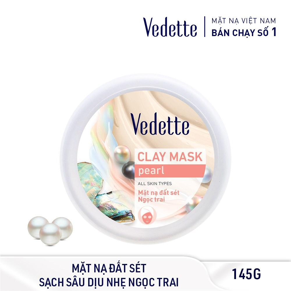 Mặt Nạ Đất Sét Ngọc Trai 145G Vedette - Thanh Lọc & Tươi Trẻ Làn Da