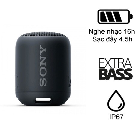 ( LOA TGDĐ - Hàng Chính Hãng )  Loa Bluetooth Di Động Sony SRS-XB12  - Khả Năng Chống Nước Chống Bụi