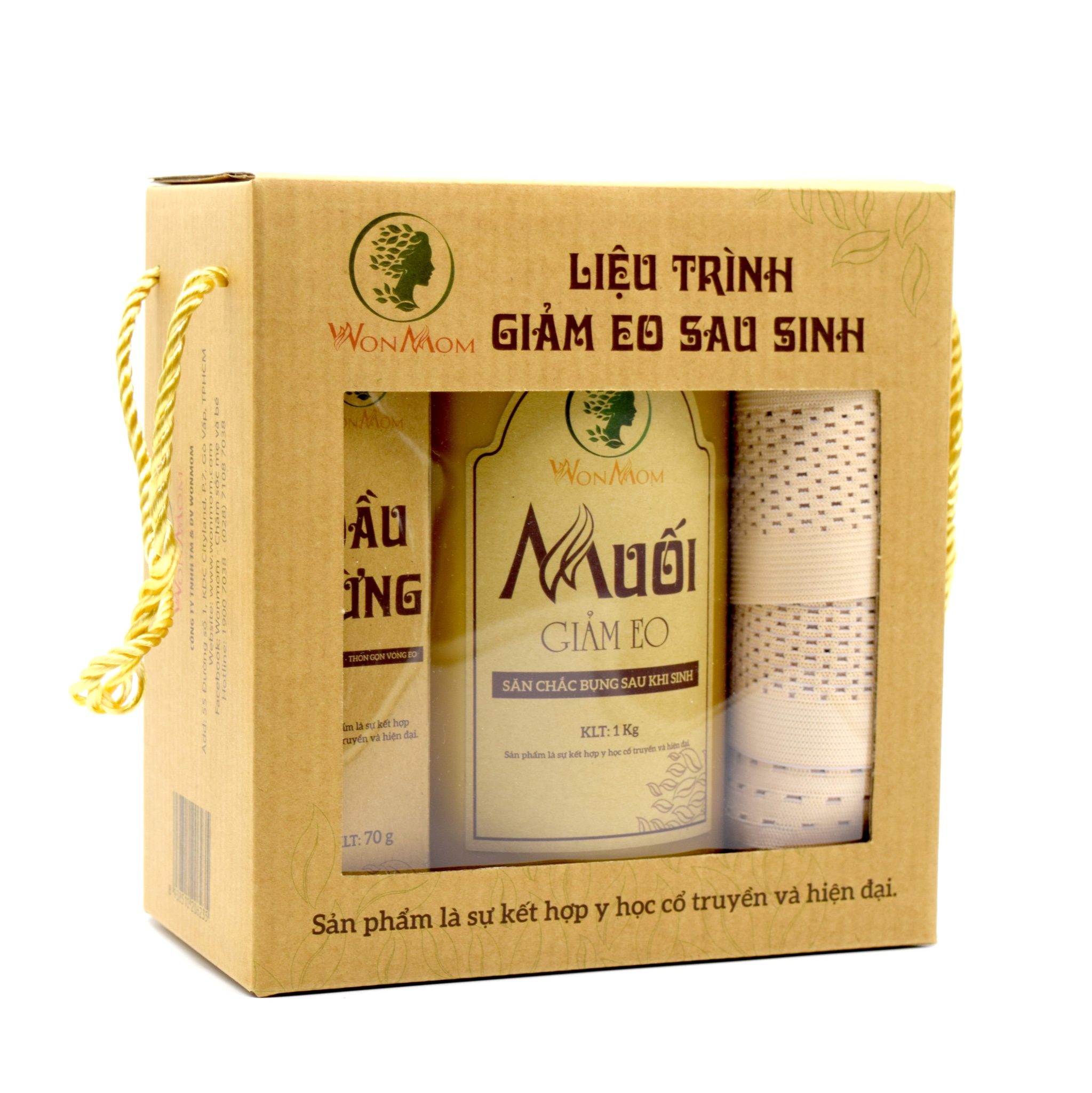 [Hcm]Bộ Muối Gừng Wonmom Giảm Eo - Sau Sinh Dưới 3 Tháng (Bộ 1 Hộp Muối)