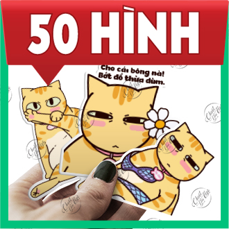 Combo 100 sticker mèo Mỹ Diệu bầy hầy decal siêu dễ thương hot trend hình dán chất liệu chống thấm n