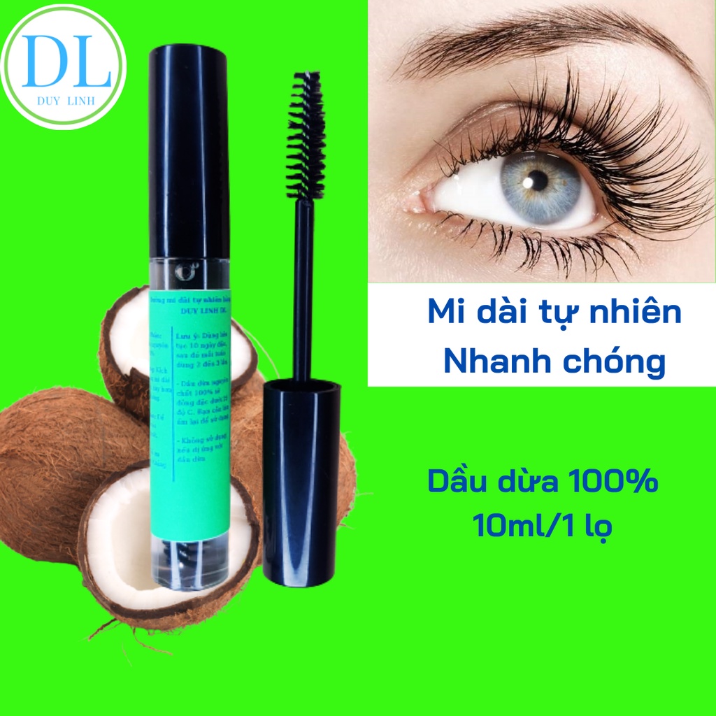 Dưỡng mi dài tự nhiên nhanh chóng 100% dầu dừa nguyên chất không pha trộn không chất bảo quản 10 ml/1 lọ
