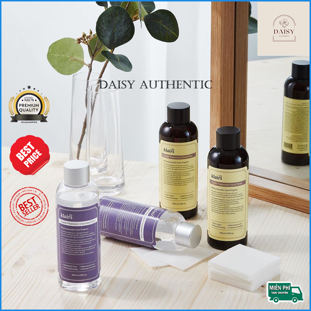 Nước Hoa Hồng Klairs Supple Preparation Toner 180ml Mẫu Mới Nhập Khẩu Chính Hãng