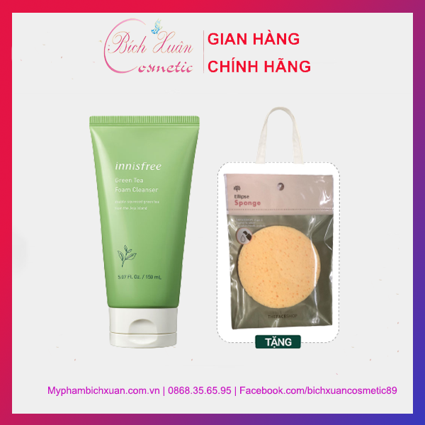 [Mẫu mới] Sữa rửa mặt Innisfree Trà Xanh – Làm sạch sâu và ngăn ngừa mụn