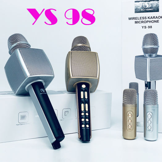 [ Mẫu Mới ] Mic Hát Karaoke YS 98 Phiên Bản Song Ca Tặng kèm Mic Phụ Cao Cấp  Mic Bluetooth Kèm loa 