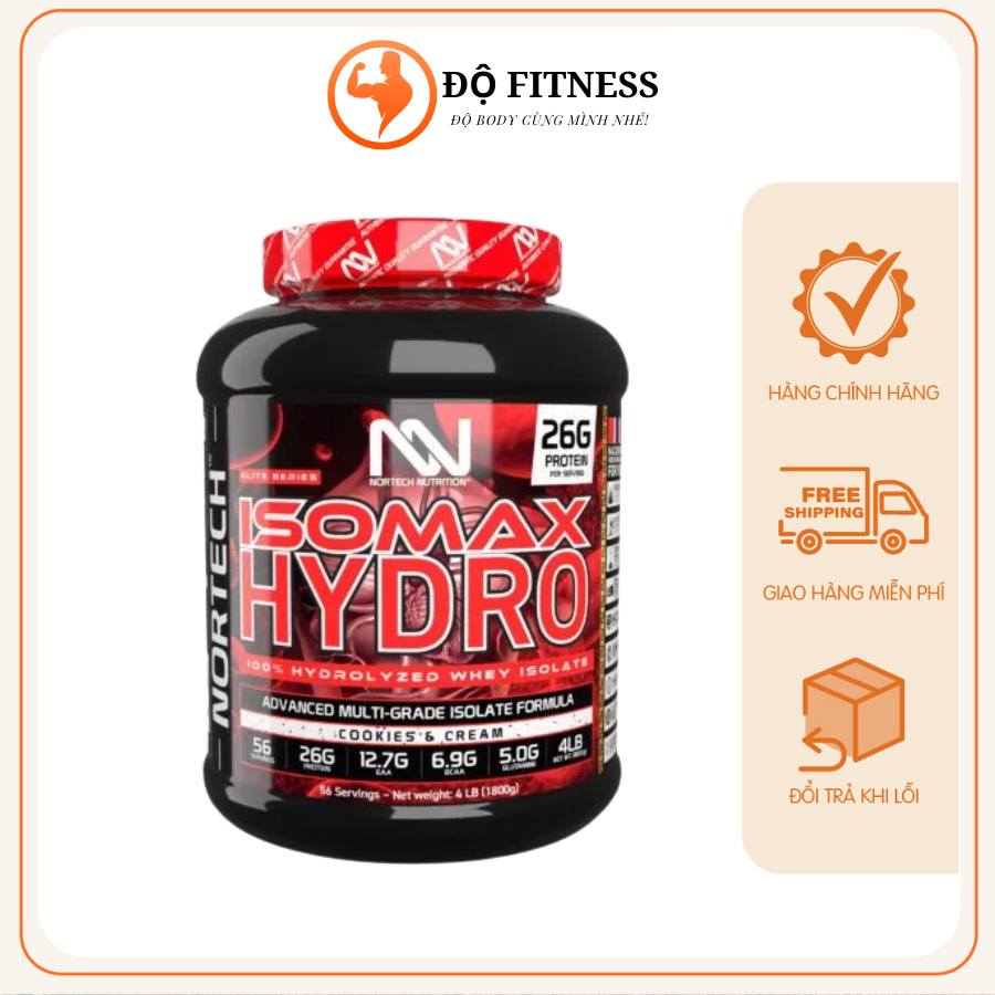 Isomax Hydro Whey Protein 4 LB (1.8KG) NORTECH - Whey bò ăn cỏ (grass-fed) thủy phân cao cấp
