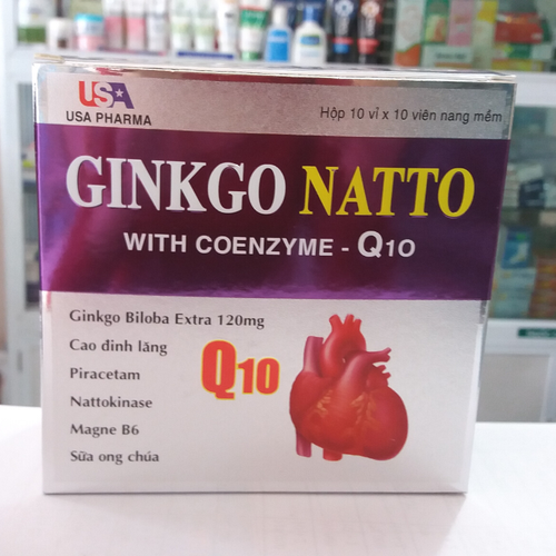 Dưỡng Não Ginkgo Natto With Coenzym Q10 - Giúp Bổ Sung Dưỡng Chất Cho Não - Tăng Cường Tuần Hoàn Máu Não - Ngăn Ngừa Tai Biến Mạch Máu Não - Hộp 100 Viên