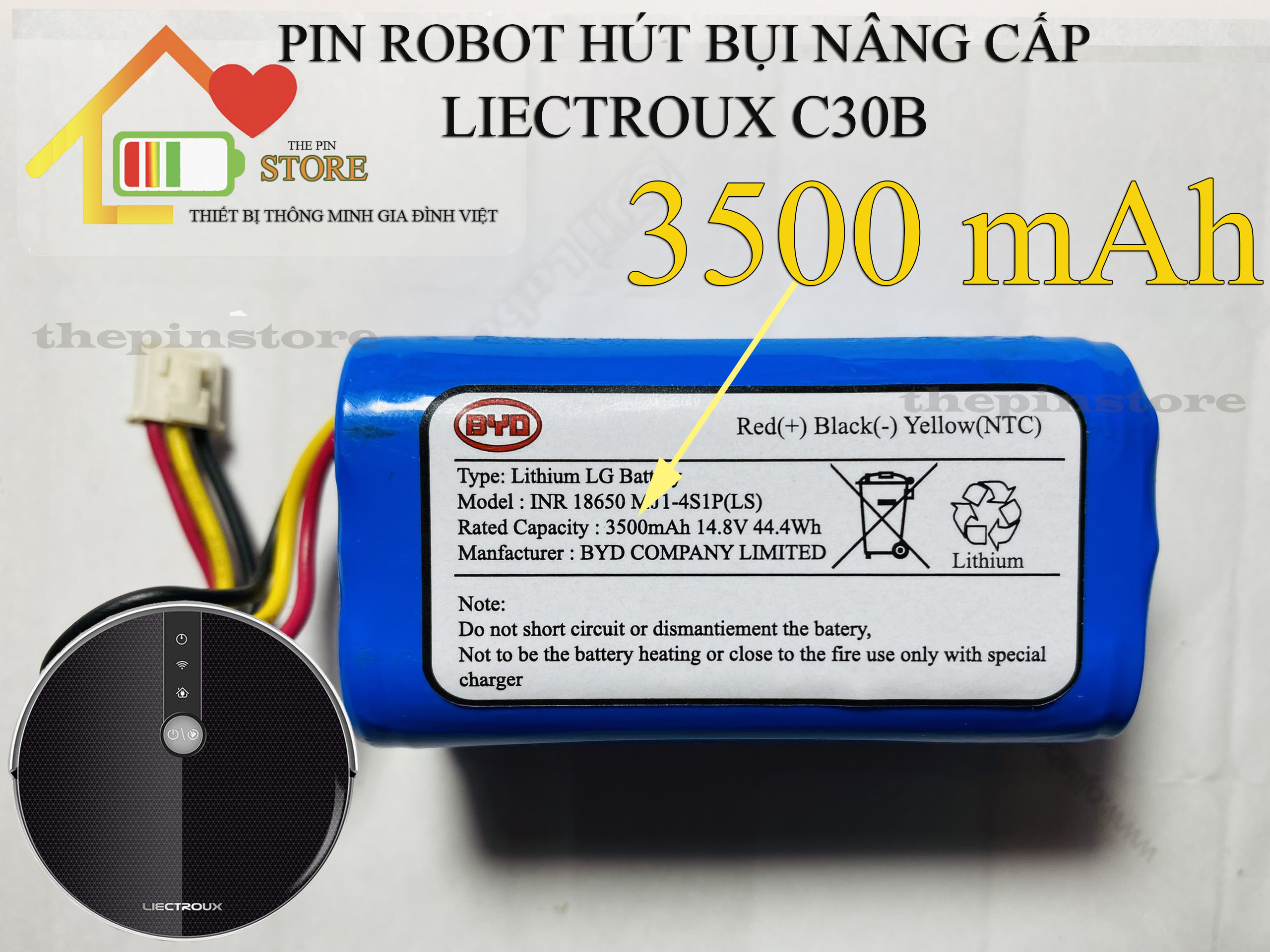 PIN ROBOT HÚT BỤI LIECTROUX C30B (DUNG LƯỢNG 3500 mAH BẢO HÀNH 9 THÁNG )