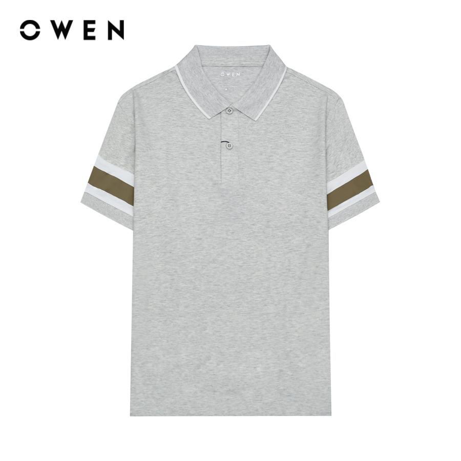OWEN - Áo polo ngắn tay Body Fit APV231387 màu Xám chất liệu CVC Spandex