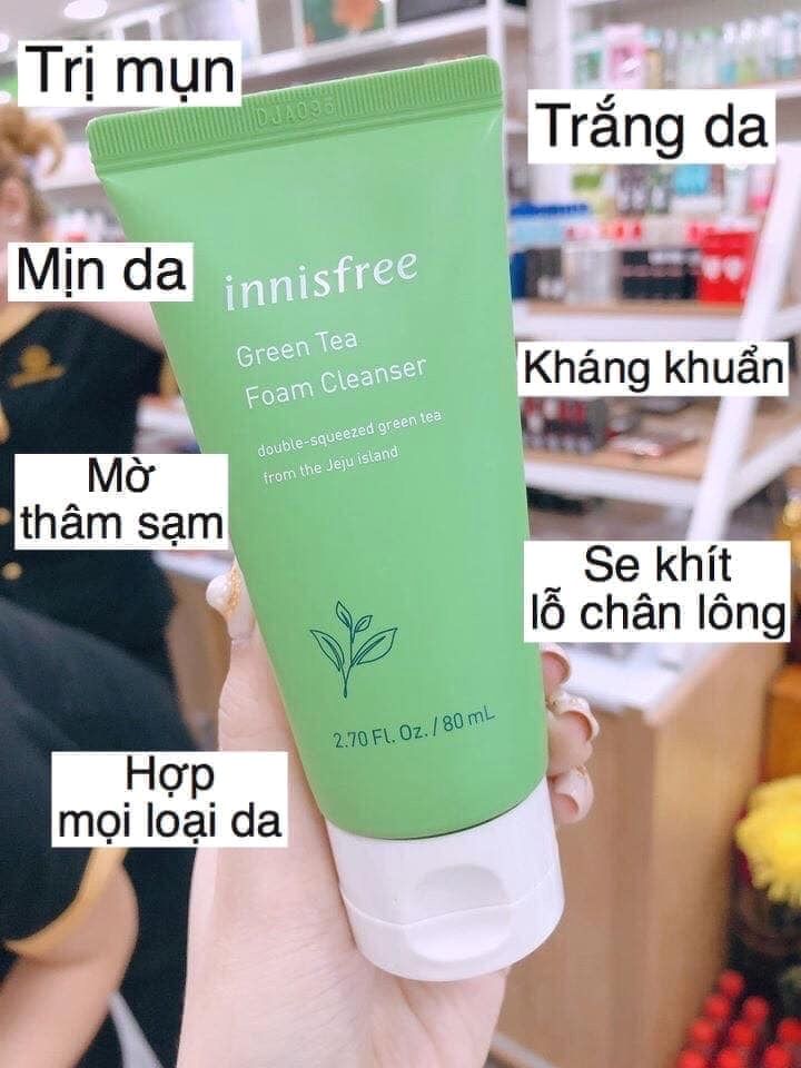 Sữa Rửa Mặt Trà Xanh Innisfree GREEN TEA FOAM CLEANSER 150ml)