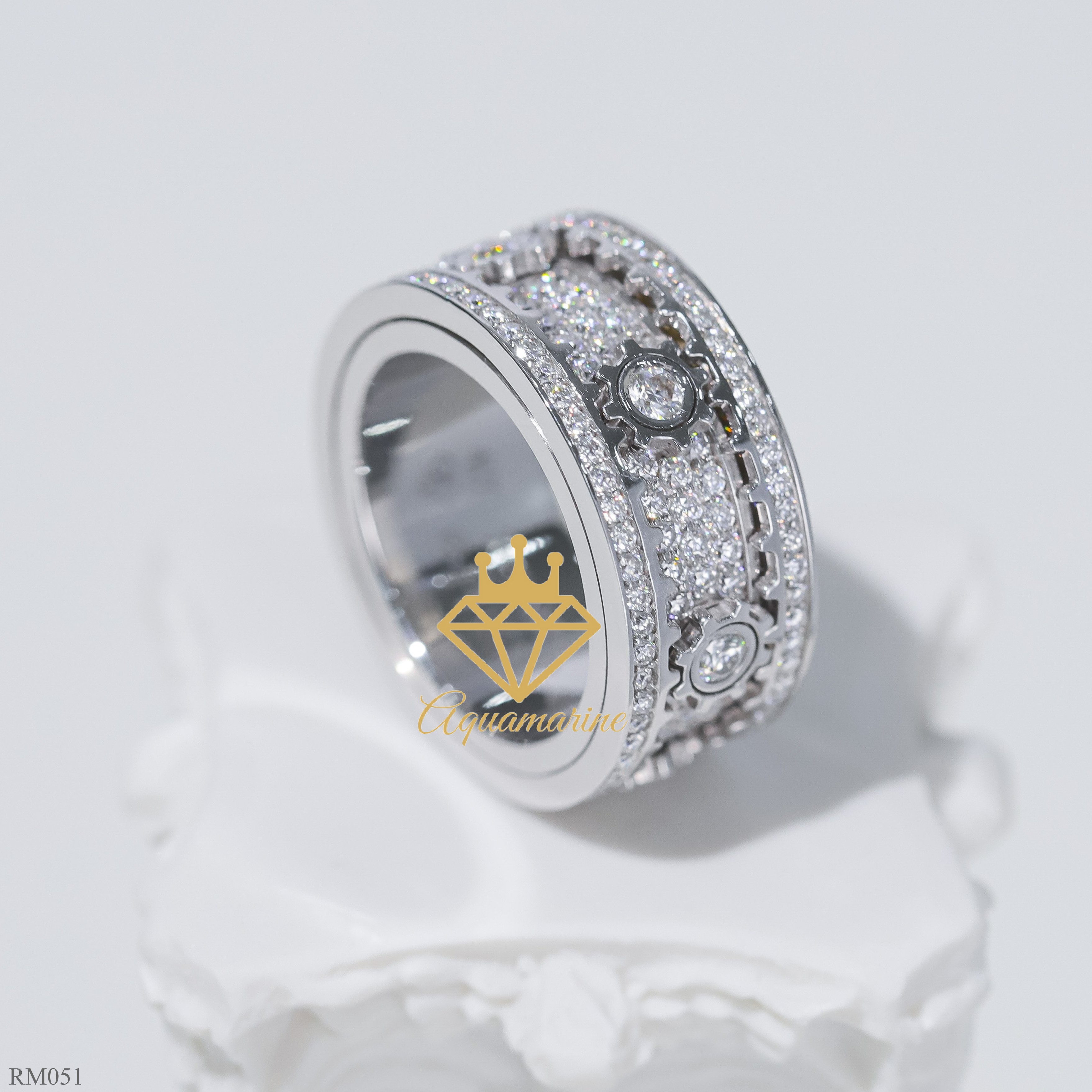 Nhẫn xoay kim cương nhân tạo moissanite - NA051
