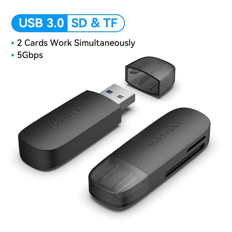 Vention USB 3.0 2 Trong 1 Đầu Đọc Thẻ Nhớ USB A Type C to SD TF Micro SD Bộ Chuyển Đổi cho Laptop OT
