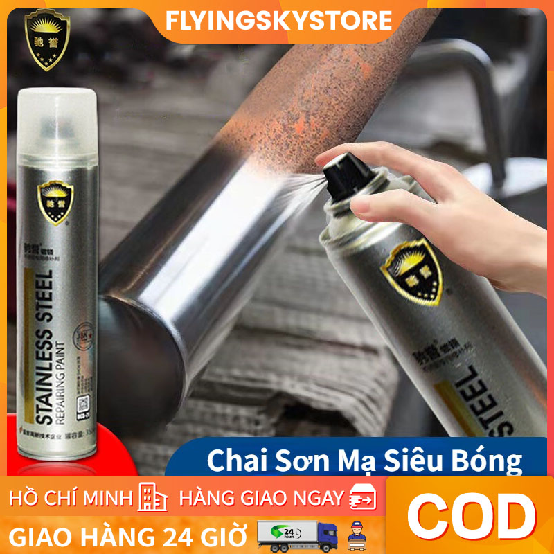 Sơn Bạc Mạ Crom Sơn Xịt Mạ Chrome Sáng Bóng 350ml - Chai Sơn Mạ Siêu Bóng-Sơn xe