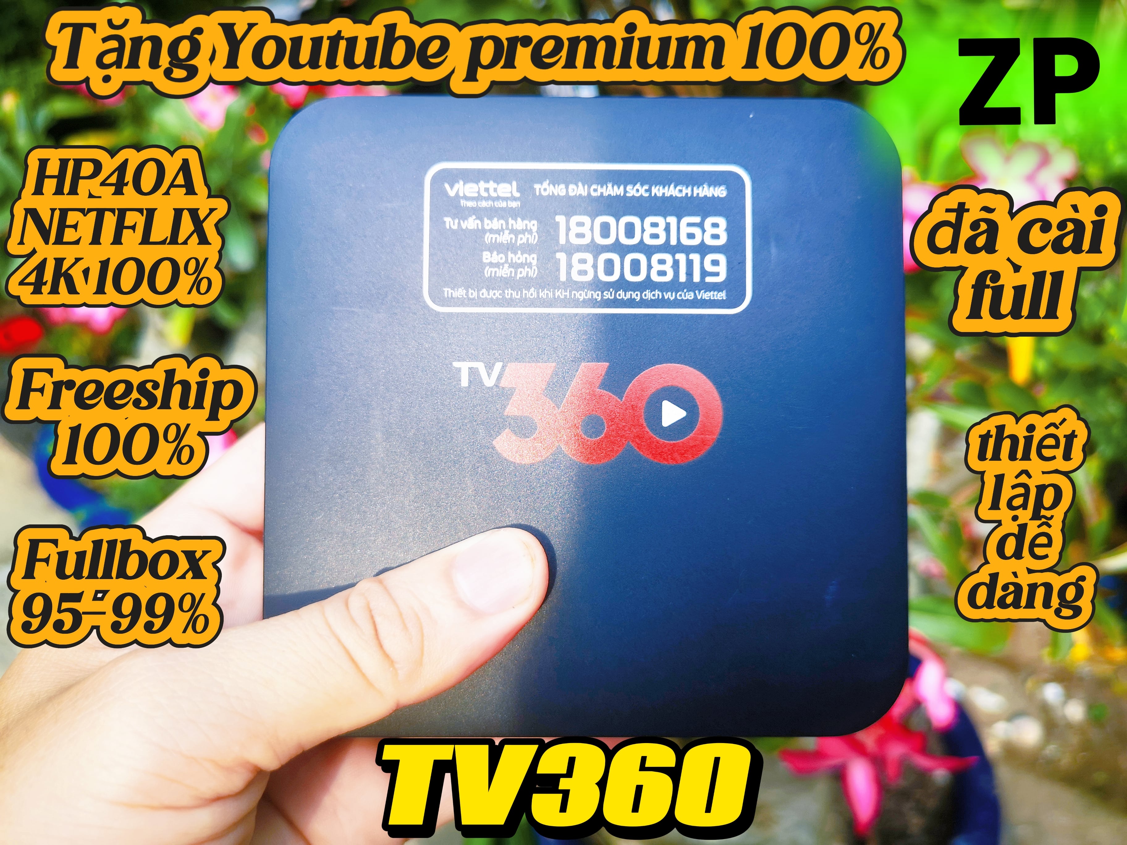 Viettel TV360 HP40A Android TV Box 4K Streaming Media Player - Netflix/YouTube No Ads Lifetime