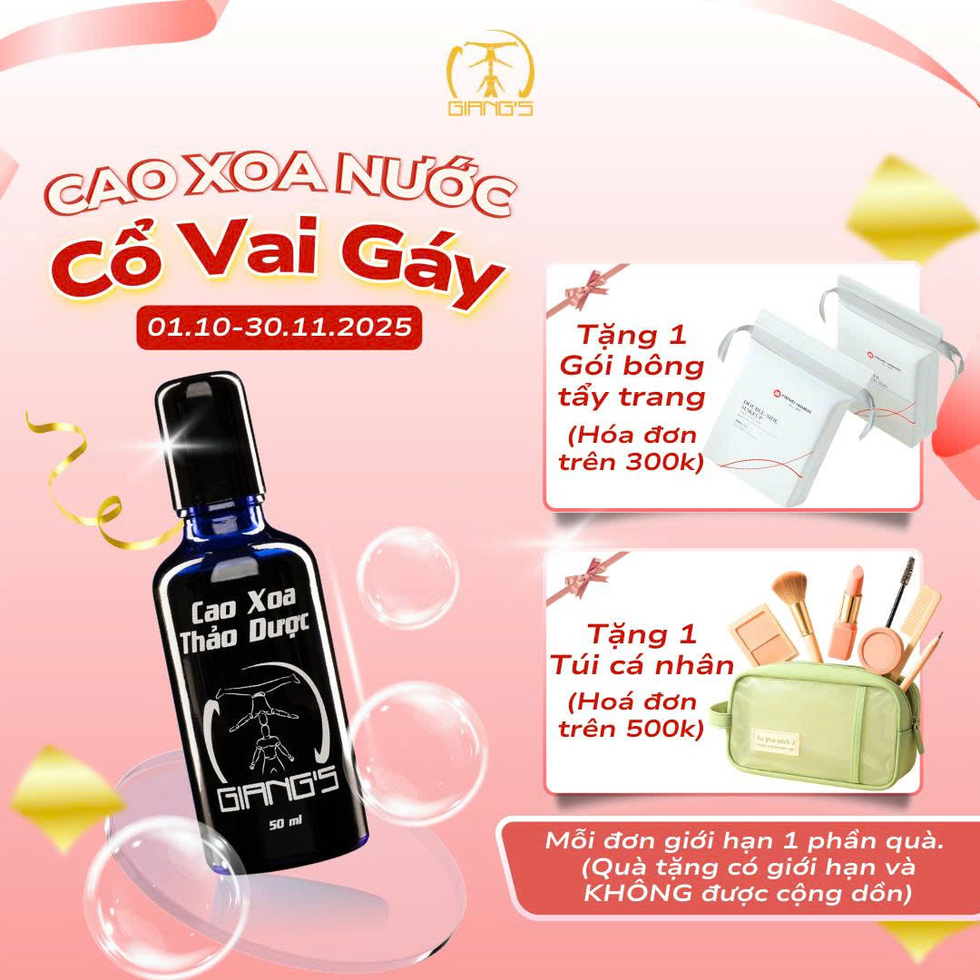 Cao Xoa Thảo Dược Giangs chai 50ml - Dầu xoa bóp massage cổ vai gáy đầu bi lăn giảm đau hiệu quả