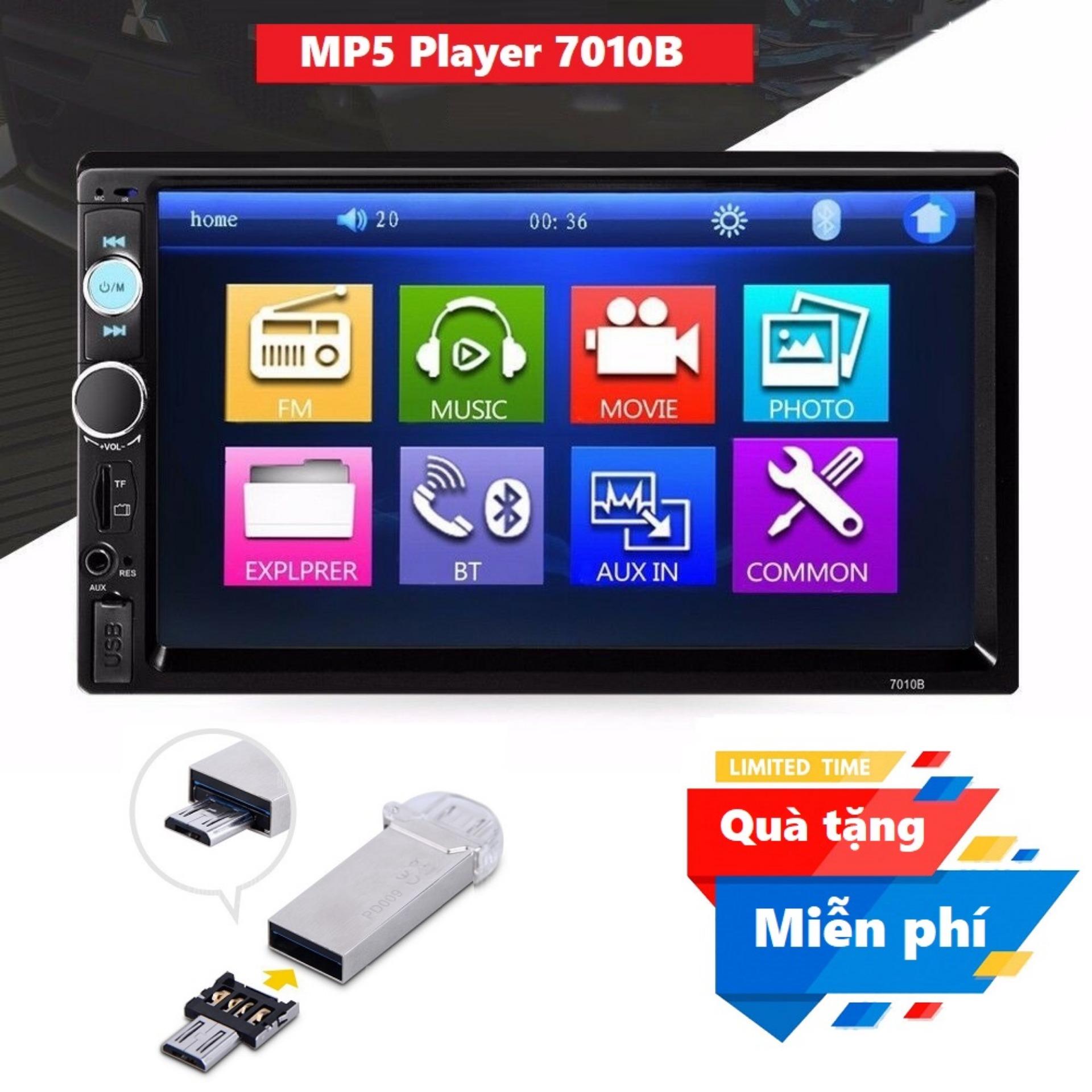 Màn hình 7 inch ô tô 2 din Mp5 đa năng 7010B - MP5 Player 7010B cho ô tô màn hình cảm ứng Tặng kèm Đ