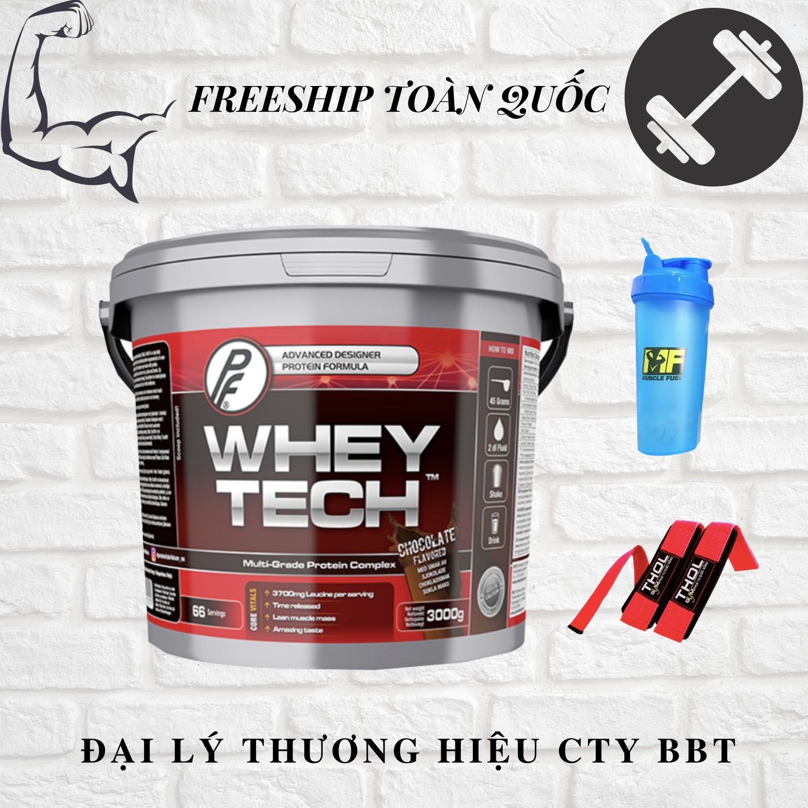 [HCM]Whey Tech 3000g – Xây dựng nuôi dưỡng cơ bắp hoàn hảo 66 liều dùng 34gr protein/liều