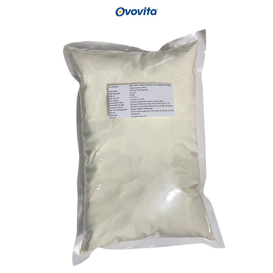 Bột lòng trắng trứng gà OVOVITA bổ sung dưỡng chất dùng chế biến thực phẩm túi zip 500gr tiện lợi