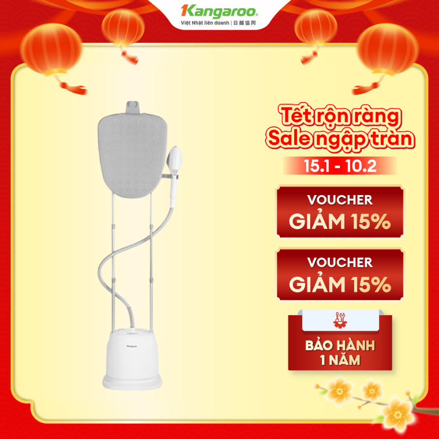 Bàn là hơi nước đứng Kangaroo KG75B8 1400ml, 36x31.5x164cm, Inox