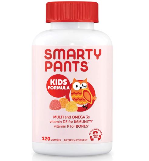 (Hàng Mỹ) Kẹo dẻo bổ sung đa Vitamin Omega 3s D3 cho hệ miễn dịch K chắc xương cho trẻ em hiệu Smarty Pants Kids (120 viên)