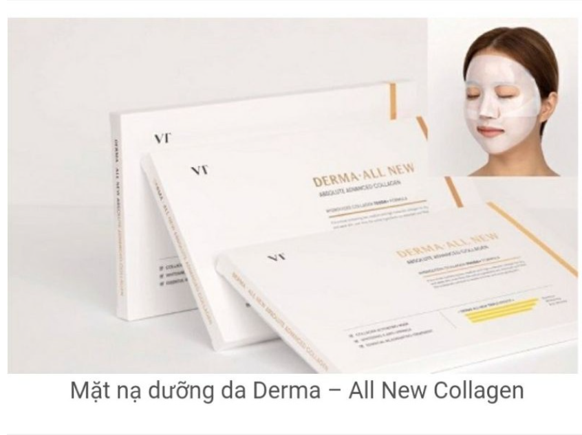 ( Có Sẵn) Mặt Nạ Vt Collagen Derma All New Hộp 4 Miếng