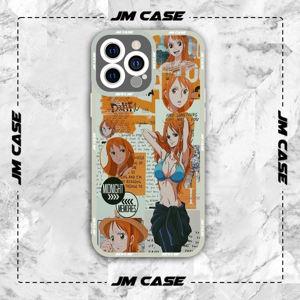 Ốp lưng iphone cạnh vuông JMCase Nami Collage One Piece Manga Anime /8plus/x/xs/11/12/pro/max/plus/promax