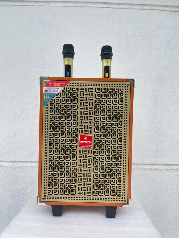 Loa kéo Ontekco 8002 kết nối bluetooth di động kèm 2 mic hát karaoke không dây cao cấp - Thời lượng sử dụng tới 4-5h cho mỗi lần sạc