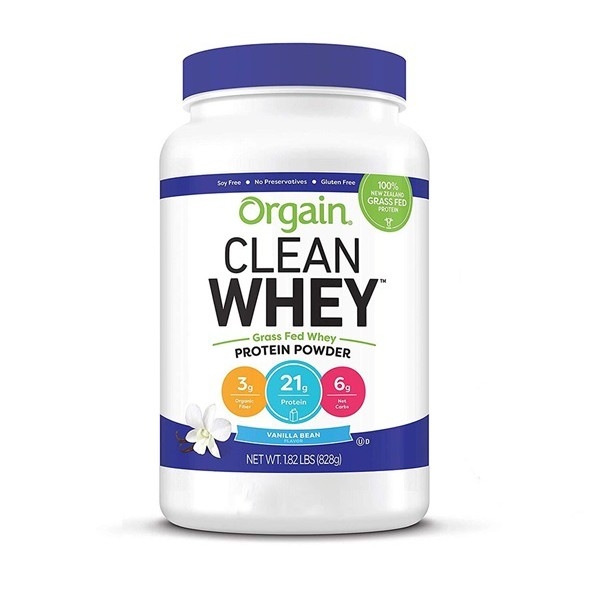 Bột Whey Orgain Grass Fed Protein Orgain Grass Fed Clean Whey Protein Powder Creamy Chocolate / Vanilla Fudge - Low Net Carbs Gluten Free Soy Free No Sugar Added Kosher Non - Gmo 1.82 Pound (828G)