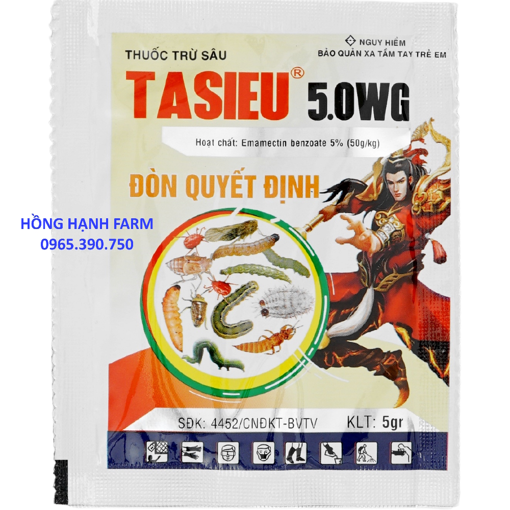 Thuốc trừ sâu TASIEU 5WG (gói 5gr) Thuốc trừ sâu sinh học trừ bọ trĩ nhện đỏ sâu rầy rệp...
