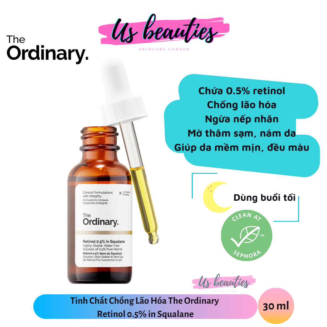 [HCM]Tinh Chất Ngăn Ngừa Lão Hóa The Ordinary Retinol 0.5% in Squalane 30ml