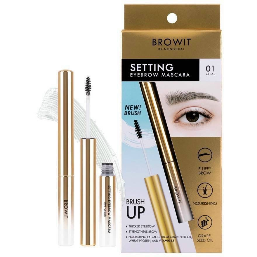 HOÀN TIỀN 15% - Mascara mày Nongchat Browit Setting Eyebrow chuốt định hình lông mày đầu nhỏ không l