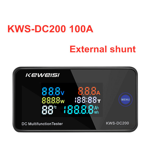 Ampe kế KWS DC-200 Vôn kế Đồng hồ đo năng lượng công suất KWS DC 0-200V LED AC Wattmeter Đồng hồ điệ