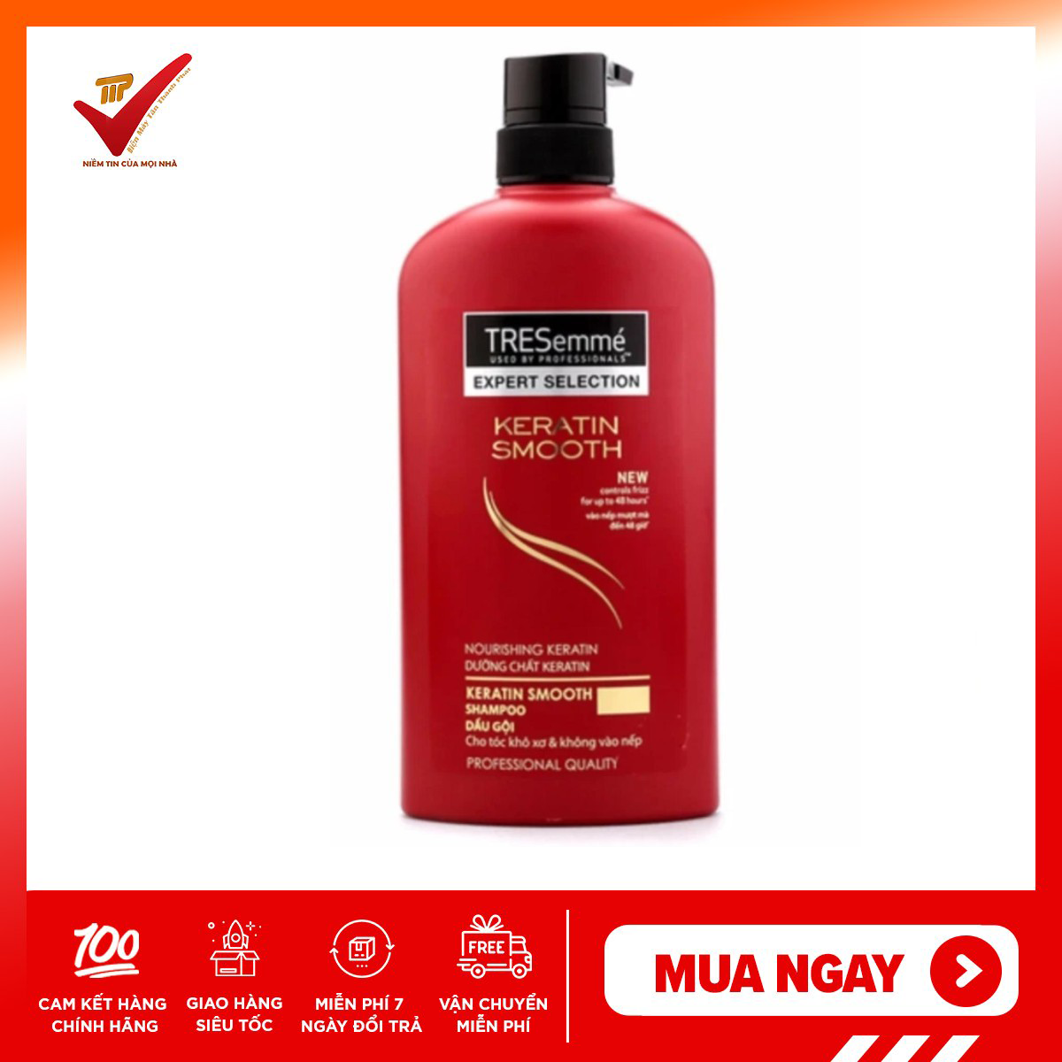 Dầu gội Tresemme KERATIN SMOOTH Thái Lan 450ml (Đỏ)