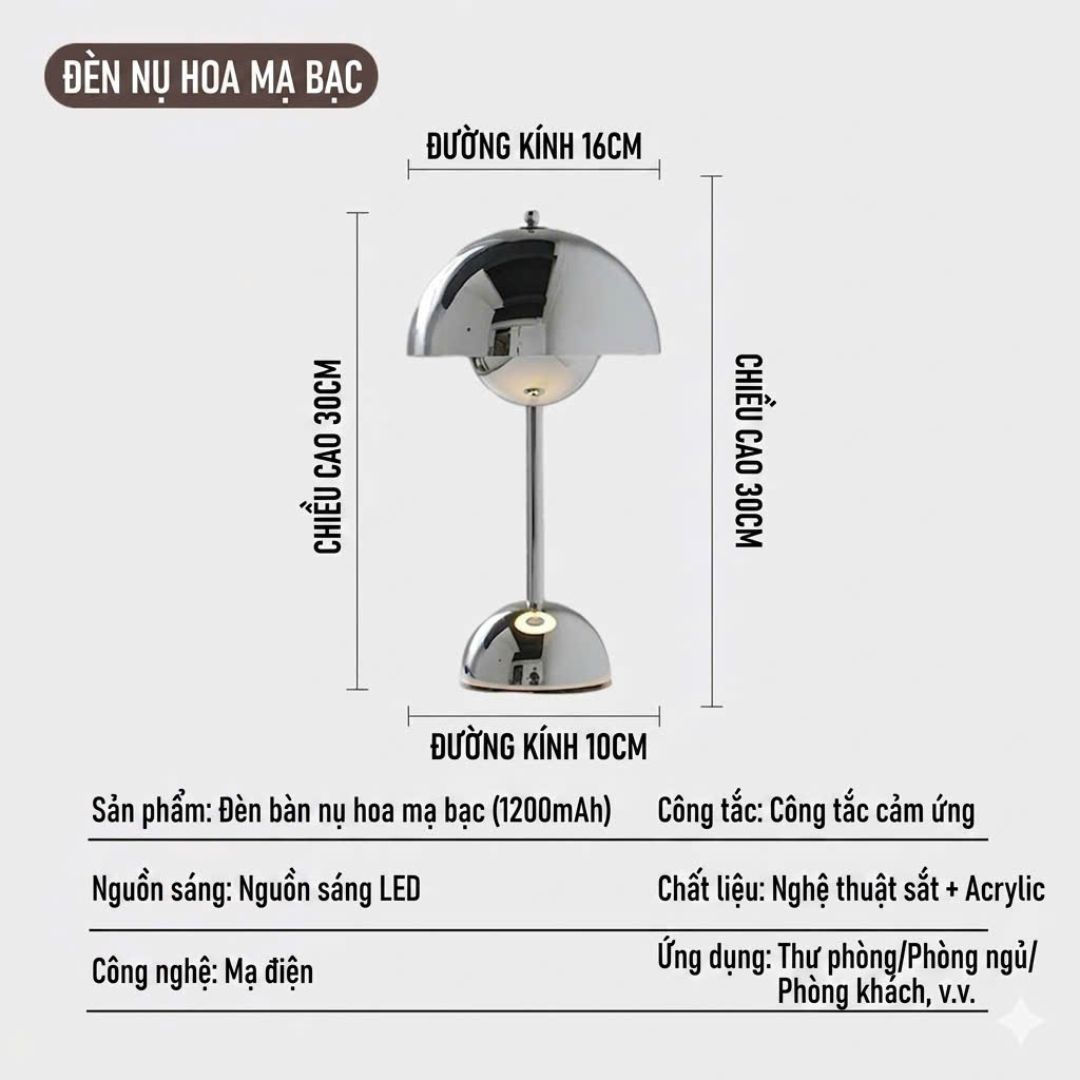 D069 đèn bàn nụ hoa đèn ngủ phòng ngủ phong cách Bắc Âu đèn ngủ cổ điển sạc USB đèn decor đèn trang tri