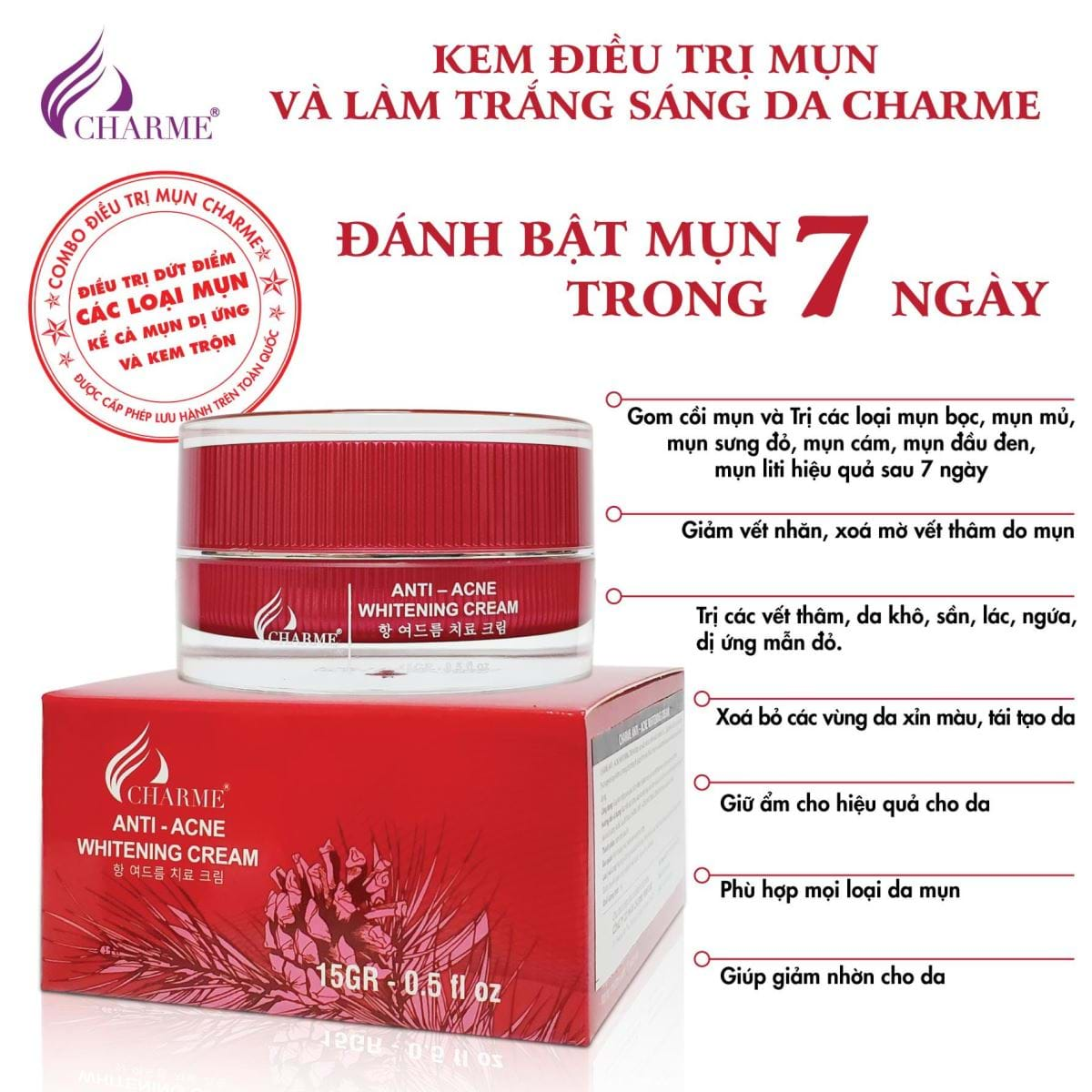 [Hcm]Kem Chị Mụn Hàn Quốc C.h.a.r.m.e