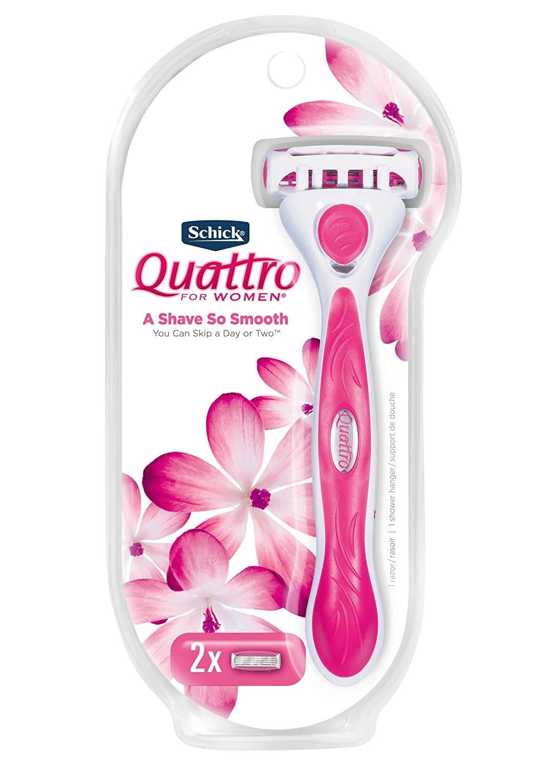 Dao Cạo Thay Lưỡi Dành Cho Nữ Schick Quattro For Women ( 1 Razor 2 Blades)