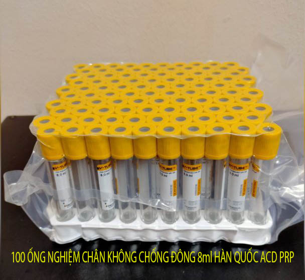 Khay 100 Ống Nghiệm Chân Không Chống Đông 8Ml Hàn Quốc Acd Prp