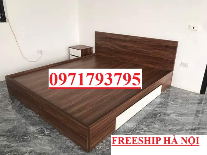 Giường ngủ gỗ công nghiệp có 2 ngăn kéo 1m8x2m- 6089