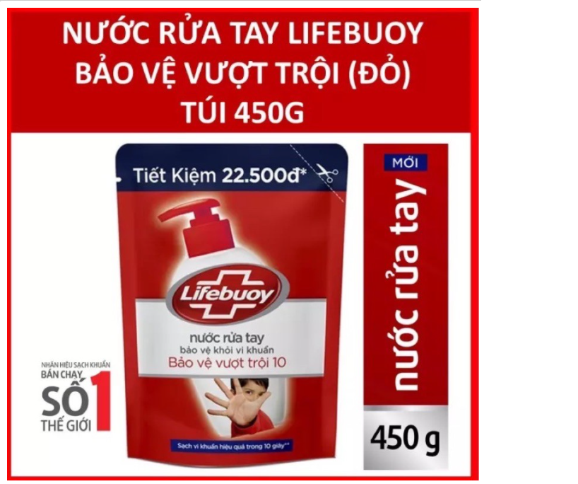 Túi Nước Rửa Tay Lifebuoy Đỏ 450G Hàng Chính Hãng