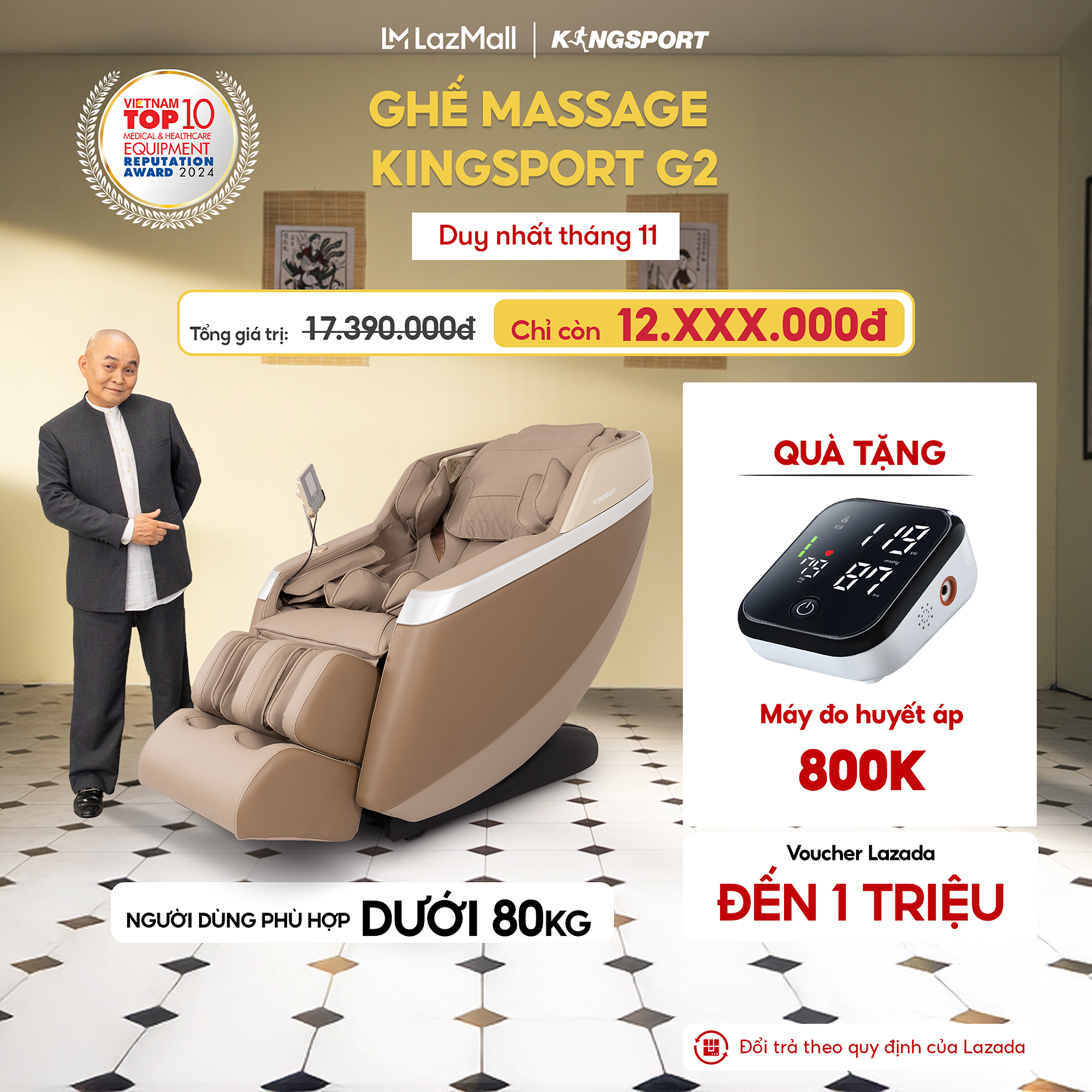 CHỈ GIAO MIỀN NAM | Ghế massage KINGSPORT Standard G2 con lăn di chuyển cổ vai thiết kế hiện đại 202