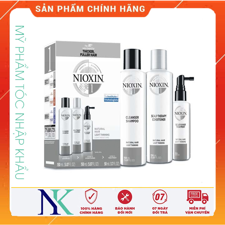 [Hcm]Bộ Dầu Gội Xã Và Tinh Dầu Nioxin Chống Rụng Tóc (Hệ Thống 1) 300Ml