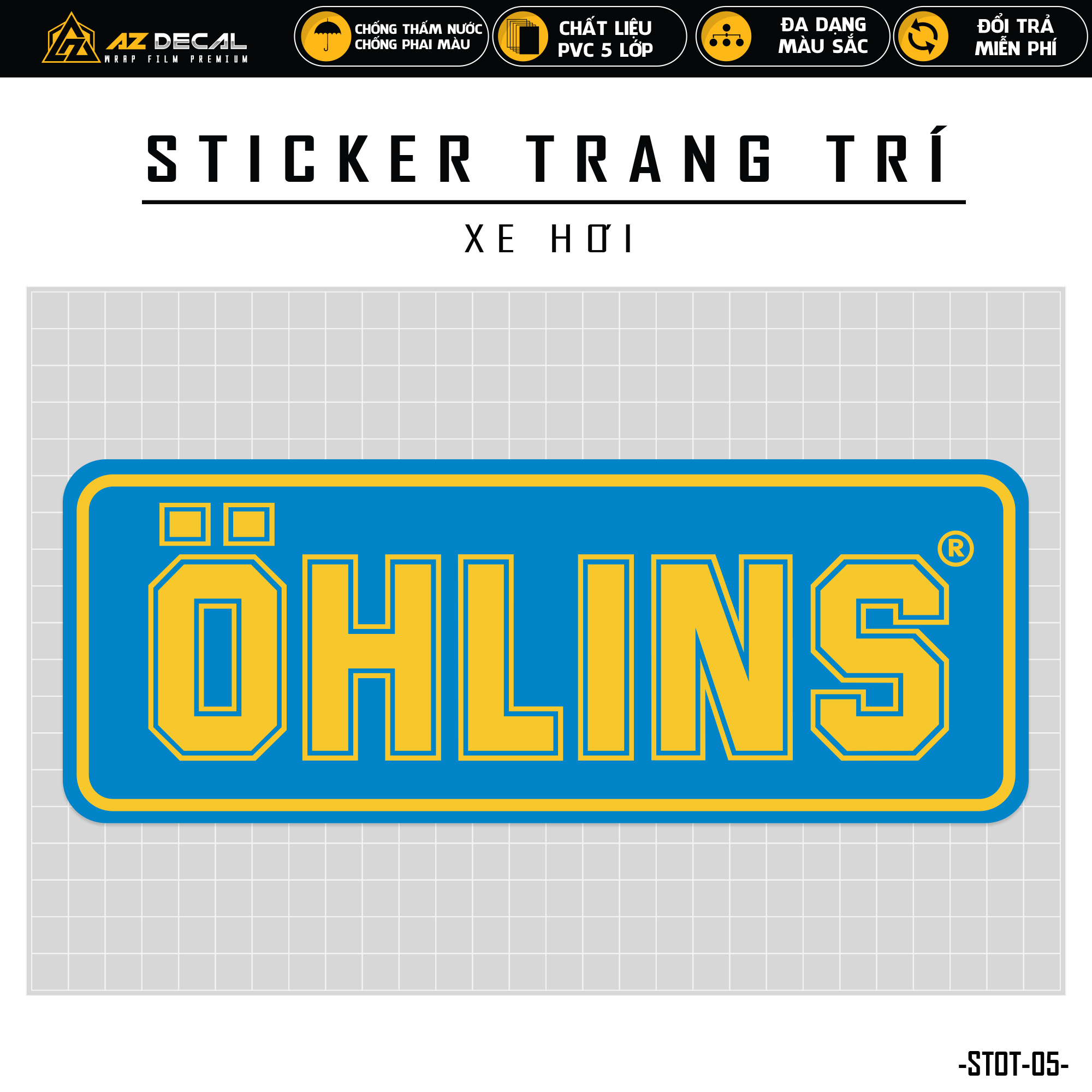 Tem logo thỏ xám OHLINS (loại to bản đẹp 6,5*5cm) giá 3 tem - Decal trang  trí | CuaHangPhuTung.com