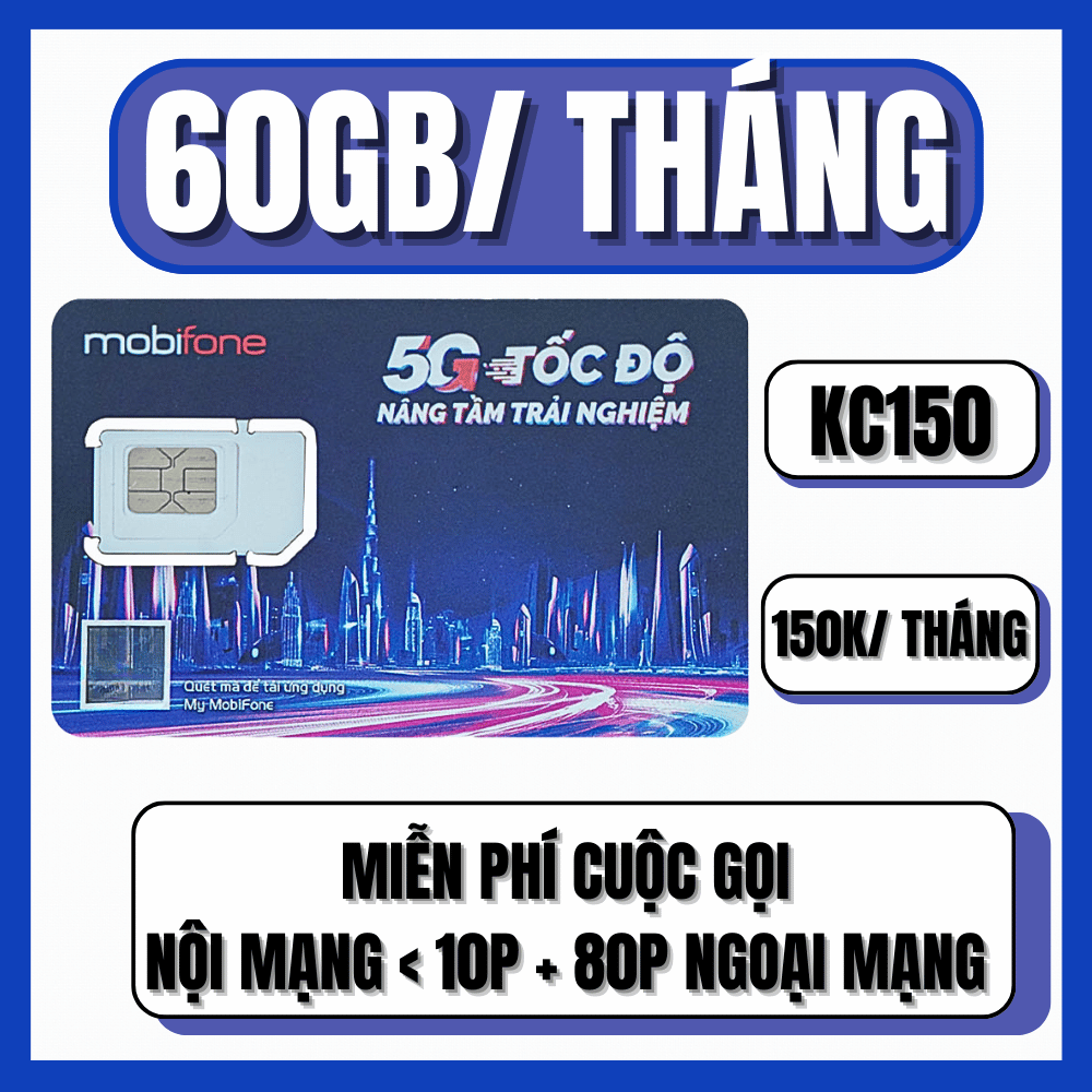 SIM 4G Mobifone Đăng Ký Các Gói Cước Mới NA70 NA90 NA120 KC90  KC120  KC150 | FREESHIP - CHƯA KÍCH H