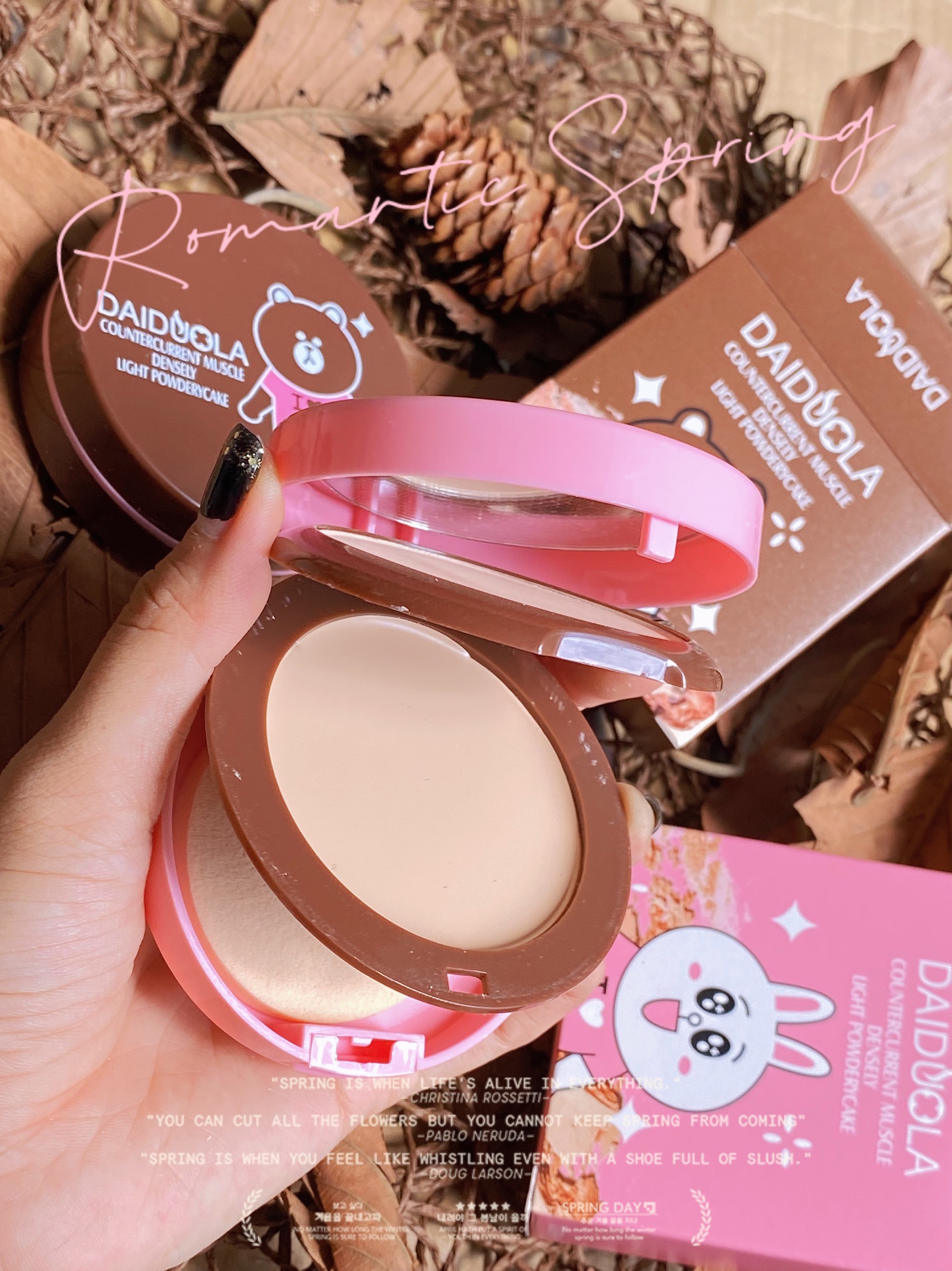 Phấn Nền Trang Điểm 2 tầng GẤU THỎ VỊT DAIDUOLA D2009 makeup powder kiềm dầu che khuyết điểm lâu trôi mềm mịn tự nhiên kiềm dầu nội địa chính hãng sỉ rẻ